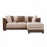 Faux Leather and Fabric 3 Seater Sofa Corner Group Sofa with Footstool L Shaped Sofa Settee Left or Right Chaise Couch Faux Leather and Fabric 3 Seater Sofa Corner Group Sofa with Footstool L Shaped Sofa Settee Left or Right Chaise Couch