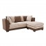 Faux Leather and Fabric 3 Seater Sofa Corner Group Sofa with Footstool L Shaped Sofa Settee Left or Right Chaise Couch
