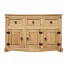 Corona Sideboard, 3 Door 3 Drawer Solid Pine Wood sideboard living room furniture,Waxed