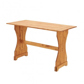 Solid Pine Wood Dining Table Set with 2 Long Bench Chair Mexican Style for Kitchen Dining Room W 120 x D 60 x H 75cm
