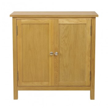 Oak Small Storage Cupboard, Solid Wooden Filing Cabinet Shoe Organiser Small Sideboard in Light Oak Finish