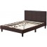 WooQu 5FT Faux Leather Pine Bed Frame