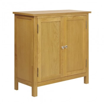 Oak Small Storage Cupboard, Solid Wooden Filing Cabinet Shoe Organiser Small Sideboard in Light Oak Finish