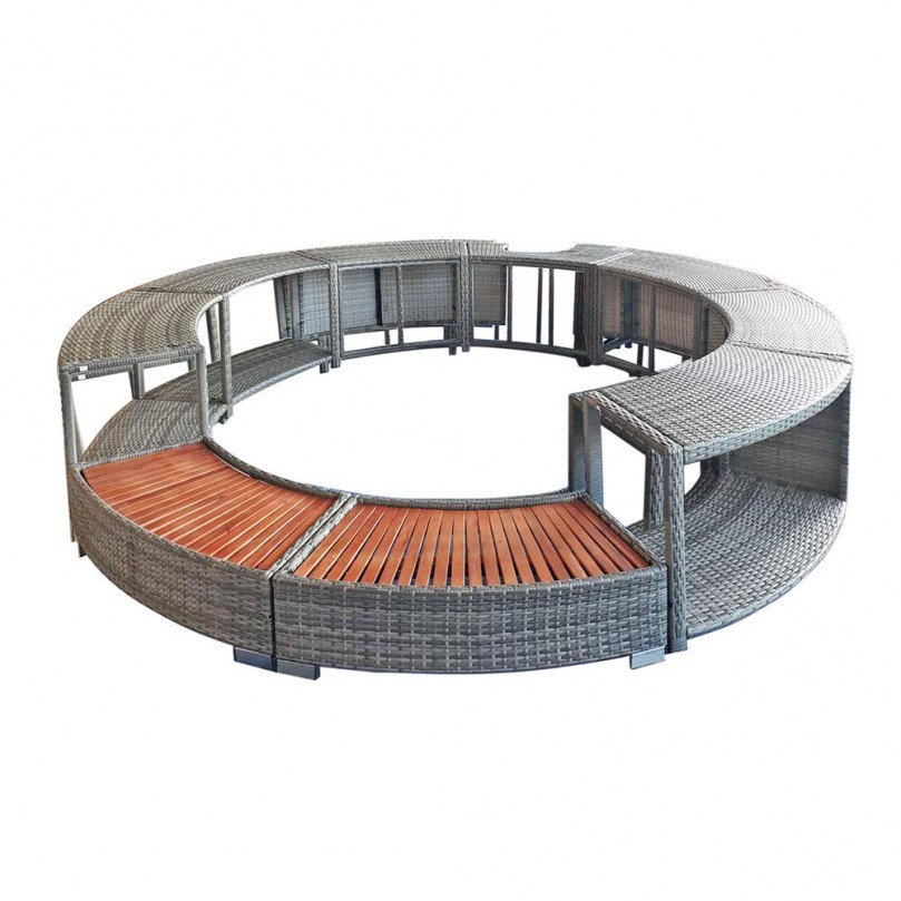 Garden Hot Tub Poly Rattan Spa Surround Wicker Furniture Outdoor Conservatory Patio