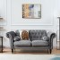 2 Seater Fabric Chesterfield Sofa with Solid Wooden Legs 2 Seater Fabric Chesterfield Sofa with Solid Wooden Legs