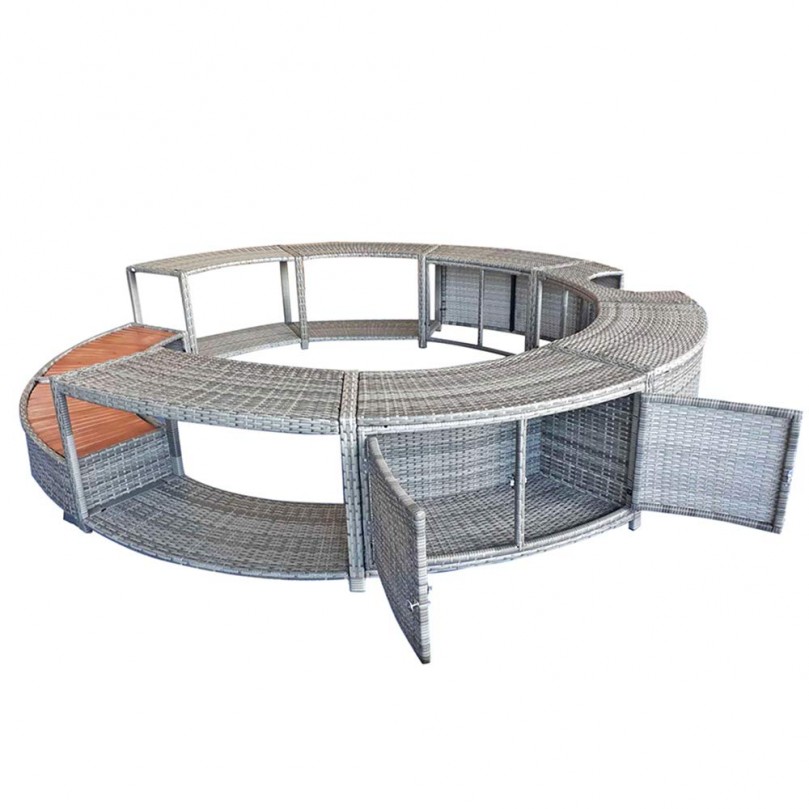 Garden Hot Tub Poly Rattan Spa Surround Wicker Furniture Outdoor Conservatory Patio Garden Hot Tub Poly Rattan Spa Surround Wicker Furniture Outdoor Conservatory Patio