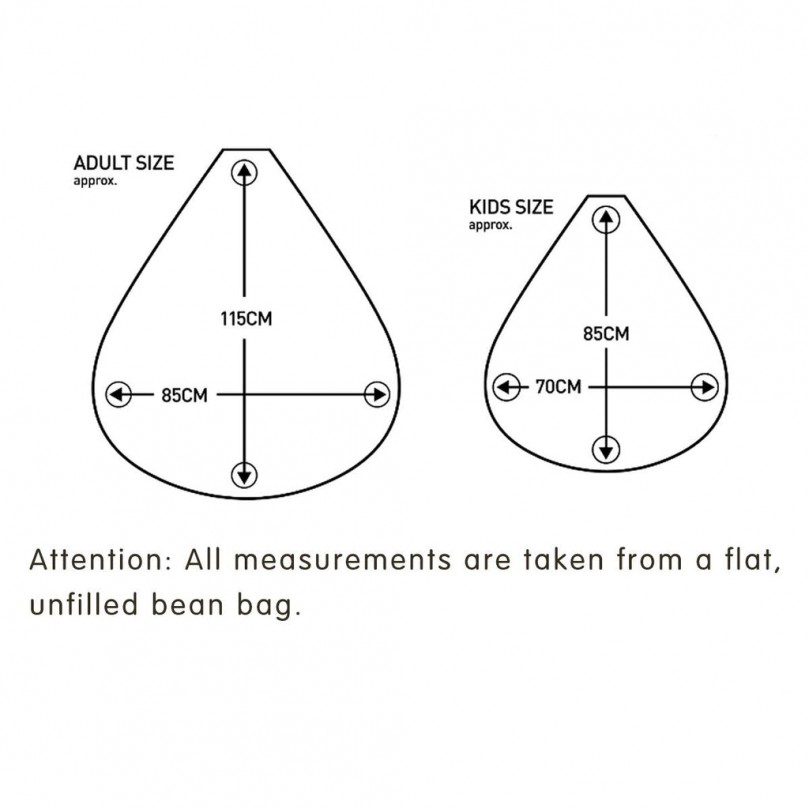 115cm x 85cm Bean Bag Adult Or Child Highback Bean Bag Chair