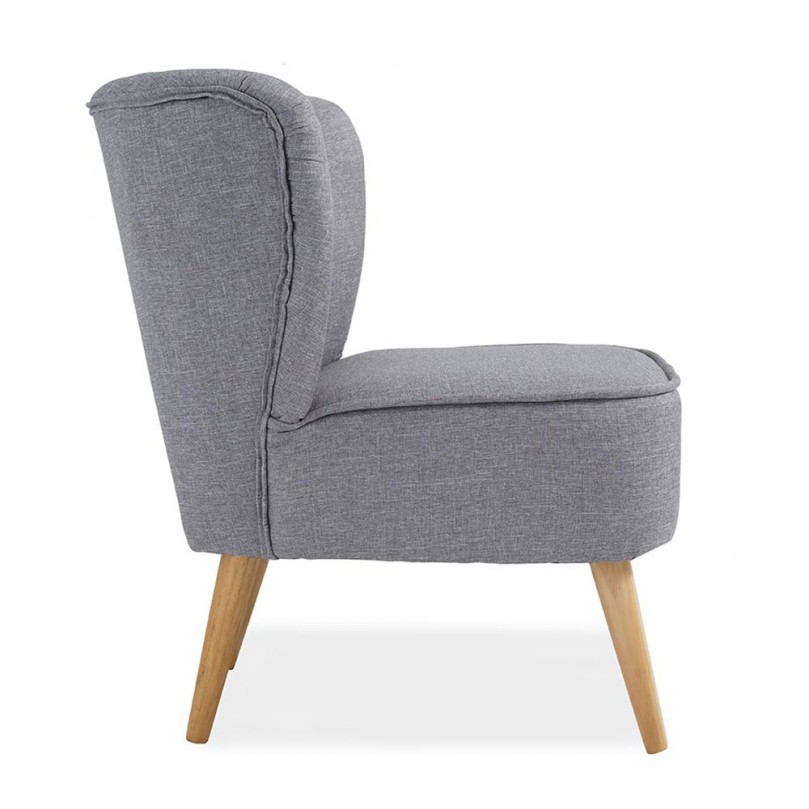 Occasional Accent Chair Fabric Grey Living Room Chair Upholstered Lounge Chair Bedroom Chair Dressing Chair Wooden Leg Chair for Office Office Reception Reading Area Occasional Accent Chair Fabric Grey Living Room Chair Upholstered Lounge Chair Bedroom Chair Dressing Chair Wooden Leg Chair for Office Office Reception Reading Area