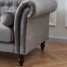2 Seater Fabric Chesterfield Sofa with Solid Wooden Legs