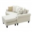 3 Seater Sofa with Footstool Fabric Corner Sofa Modern Left or Right Chaise Couch Settee for Lounge Living Room