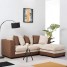 Faux Leather and Fabric 3 Seater Sofa Corner Group Sofa with Footstool L Shaped Sofa Settee Left or Right Chaise Couch