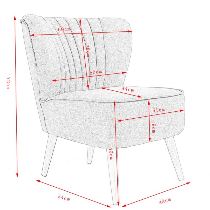 Occasional Accent Chair Fabric Grey Living Room Chair Upholstered Lounge Chair Bedroom Chair Dressing Chair Wooden Leg Chair for Office Office Reception Reading Area