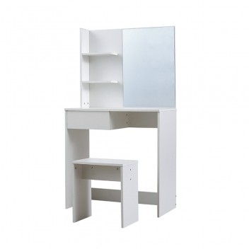 Tall Dressing Table White with Stool