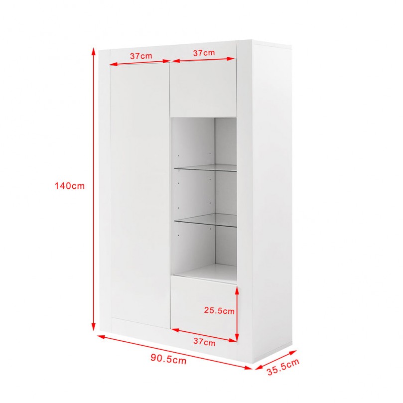 Sideboard Storage Cupboard High Gloss Front Cabinet RGB Multicolor LED Lighting with Door and Glass Shelves Sideboard Storage Cupboard High Gloss Front Cabinet RGB Multicolor LED Lighting with Door and Glass Shelves