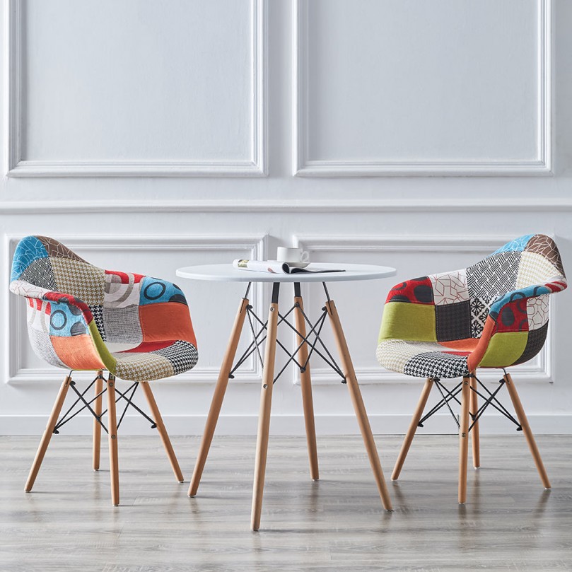 Aalishaan Patchwork Dining Chair with Eiffel Legs Aalishaan Patchwork Dining Chair with Eiffel Legs