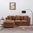 Fabric Cord Corner Sofa,Corner Couch with Upholstered Cushions for Living Room Furniture