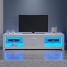 TV Stand Cabinet 2 Drawer 2 Glass Shelves LED Lighted TV Cabinet for 22"-55" Flat Screen 4k TVs (120cm)