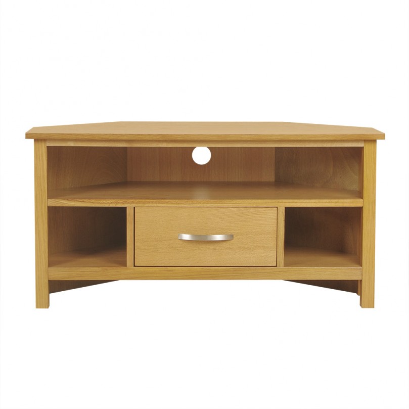 Oak Corner TV Stand Unit with Drawer storage rack Shelf Solid Wood Furniture Cabinet Oak Corner TV Stand Unit with Drawer storage rack Shelf Solid Wood Furniture Cabinet