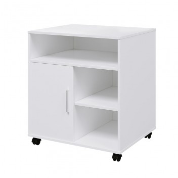 Mobile Office Cabinet, 3 Open 2 Closed Storage Shelves with Wheels