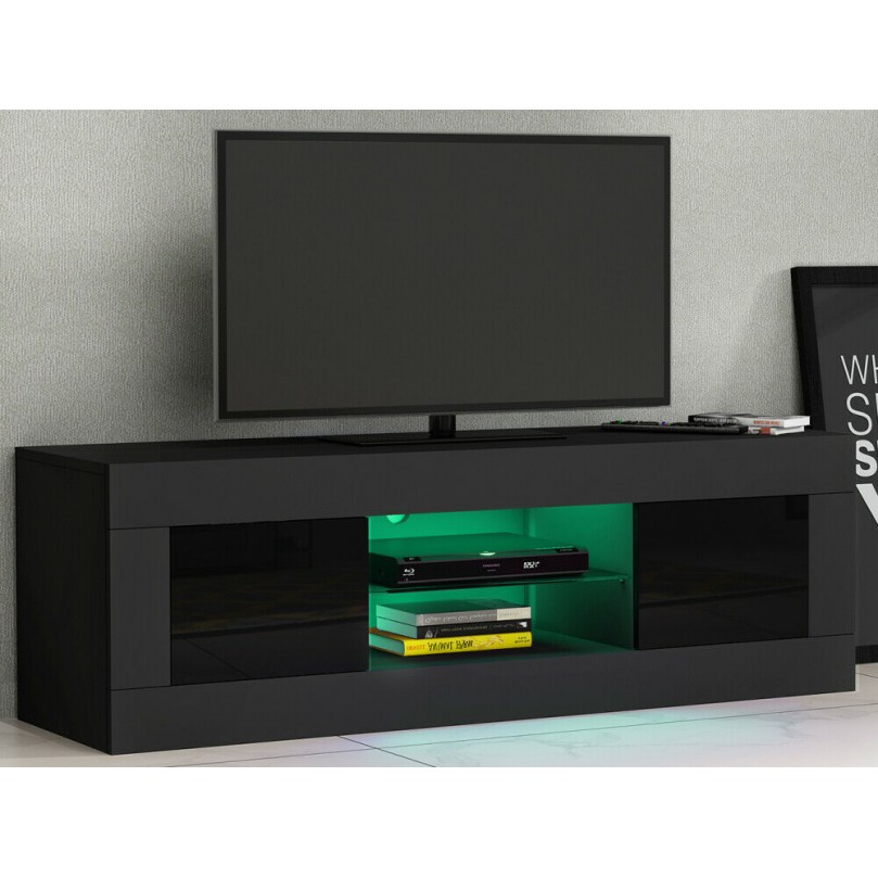 TV Stand Cabinet Unit Modern 125cm High Gloss Doors and Sideboard Matt TV Desk with Storage for Entertainment Living Room Furniture