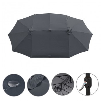 Garden Parasol Double-Sided Sun Umbrella Patio Shelter Canopy Shade Outdoor NO BASE