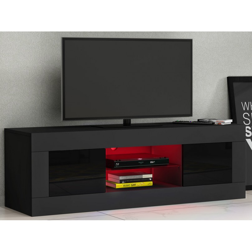 TV Stand Cabinet Unit Modern 125cm High Gloss Doors and Sideboard Matt TV Desk with Storage for Entertainment Living Room Furniture