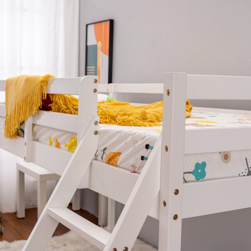 Mid Sleeper Bunk Bed 3FT Single Bed Frame Wood Cabin Bed, for Kids Mid Sleeper Bunk Bed 3FT Single Bed Frame Wood Cabin Bed, for Kids - Custom Alt by Opencart SEO Pack PRO