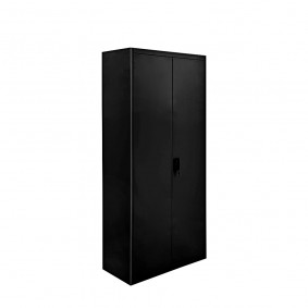 Panana Office metal Cupboard Filing Cabinet 2 Door Locking Bookcase Shelving Unit, Flat Pack-easy to build, Black