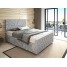 Silver Crushed Velvet Ottoman Bed, Gaslift Storage Space Double Bed Frame