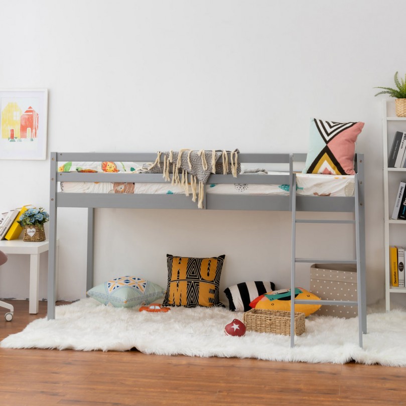 Mid Sleeper Bunk Bed 3FT Single Bed Frame Wood Cabin Bed, for Kids Mid Sleeper Bunk Bed 3FT Single Bed Frame Wood Cabin Bed, for Kids - Custom Alt by Opencart SEO Pack PRO
