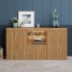 Sideboard Modern Living Room Cupboard Unit Cabinet Furniture LxDxH 53.15x13.39x27.56'' Oak Color