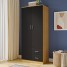 Wooden 2 Door 2 Drawer Wardrobe with Shelf and Hanging Rail Modern Clothes Storage Cupboards Unit for Bedroom Furniture W 77 * D 50 * H 180cm Wooden 2 Door 2 Drawer Wardrobe with Shelf and Hanging Rail Modern Clothes Storage Cupboards Unit for Bedroom Furniture W 77 * D 50 * H 180cm