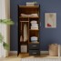 Wooden 2 Door 2 Drawer Wardrobe with Shelf and Hanging Rail Modern Clothes Storage Cupboards Unit for Bedroom Furniture W 77 * D 50 * H 180cm Wooden 2 Door 2 Drawer Wardrobe with Shelf and Hanging Rail Modern Clothes Storage Cupboards Unit for Bedroom Furniture W 77 * D 50 * H 180cm