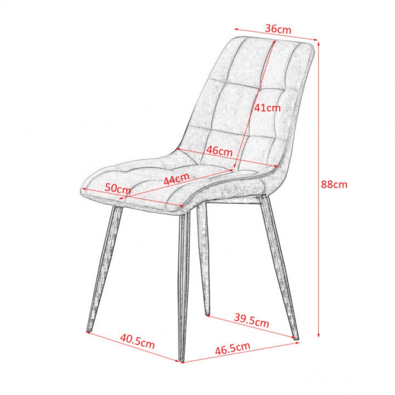 Robutt Dark Grey Velvet Dining Chairs Set of 2/4 - Custom Alt by Opencart SEO Pack PRO