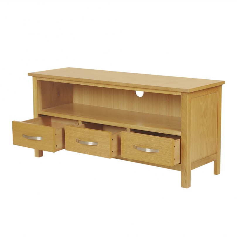 Oak TV Unit Stand Storage Rack Solid Wooden TV Cabinet W 110 * D 35 * H 50 cm