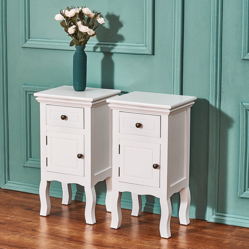 Swayam Wooden Bedside Table with One Drawer Swayam Wooden Bedside Table with One Drawer