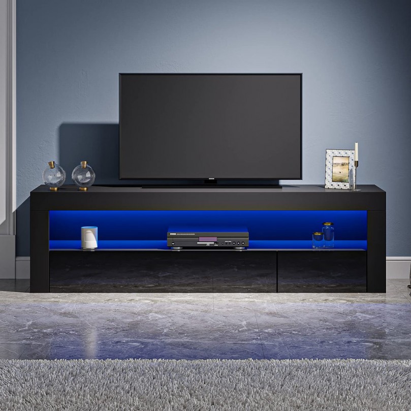 120cm TV Stand 2 Doors Storages TV Cabinet Big Shelf With RGB LED Lights for TVs 22inch to 55inch 120cm TV Stand 2 Doors Storages TV Cabinet Big Shelf With RGB LED Lights for TVs 22inch to 55inch - Custom Alt by Opencart SEO Pack PRO
