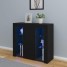 Sideboard Storage Cupboard High Gloss Front Cabinet RGB Multicolor LED Lighting with Door and Shelves