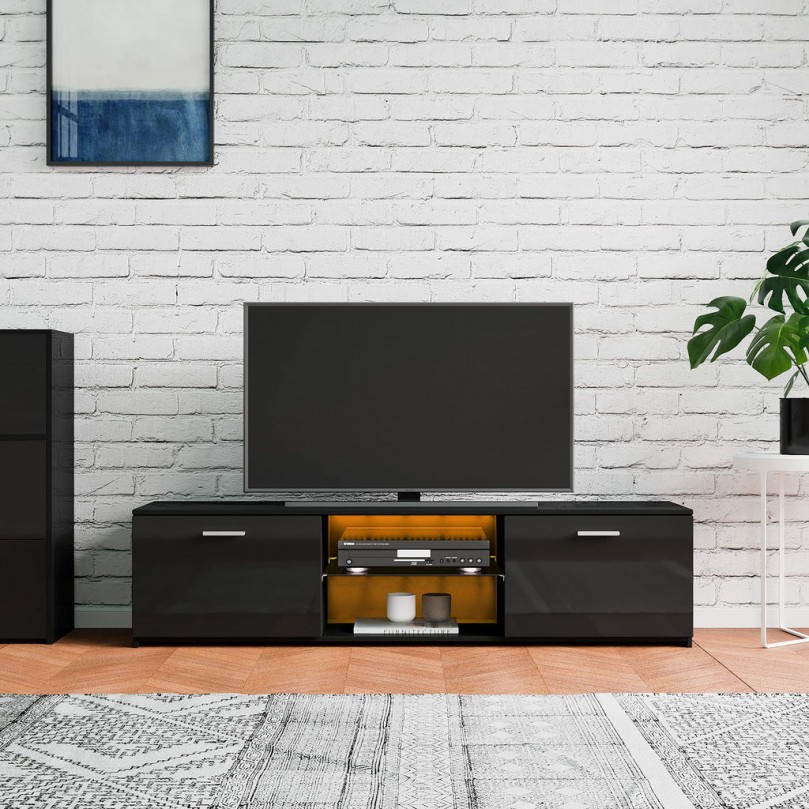 Panana 1600mm TV Stand Unit Cabinet Stand Two Doors Sideboard RGB LED Lighted for TVs 22inch to 65inch Panana 1600mm TV Stand Unit Cabinet Stand Two Doors Sideboard RGB LED Lighted for TVs 22inch to 65inch