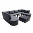 6 Seater Rattan Furniture Set Wicker Weave Sectional Corner Sofa Lounge Set with Coffee Table Stool Garden Conservatory Outdoor Patio Poolside