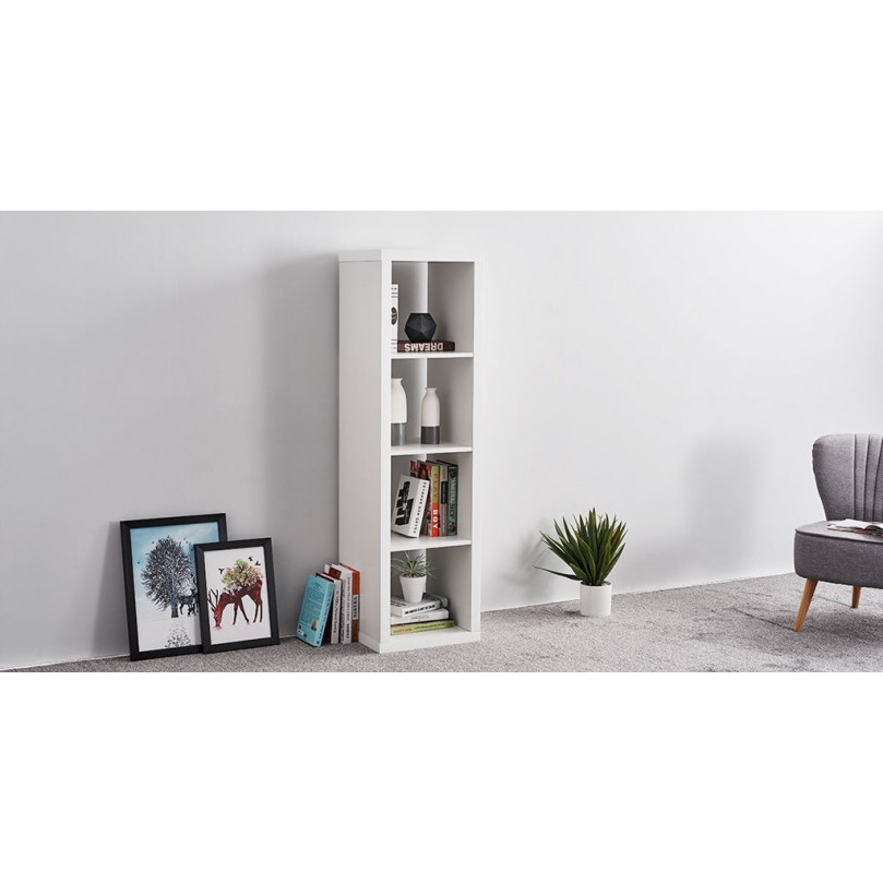 4-Tier White Bookcase Wooden 4-Tier White Bookcase Wooden - Custom Alt by Opencart SEO Pack PRO