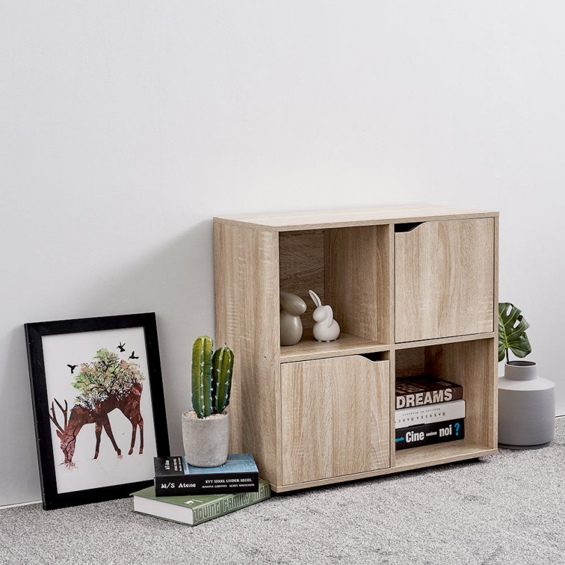 Wooden Display Cabinet Pine Shelf Unit