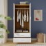 2 Door 2 Drawer Wardrobe with Hanging Rail Wooden Clothes Organizer Storage Cupboards Unit for Bedroom Furniture W 76.8 * D 50 * H 180cm - Custom Alt by Opencart SEO Pack PRO