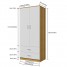 2 Door 2 Drawer Wardrobe with Hanging Rail Wooden Clothes Organizer Storage Cupboards Unit for Bedroom Furniture W 76.8 * D 50 * H 180cm - Custom Alt by Opencart SEO Pack PRO