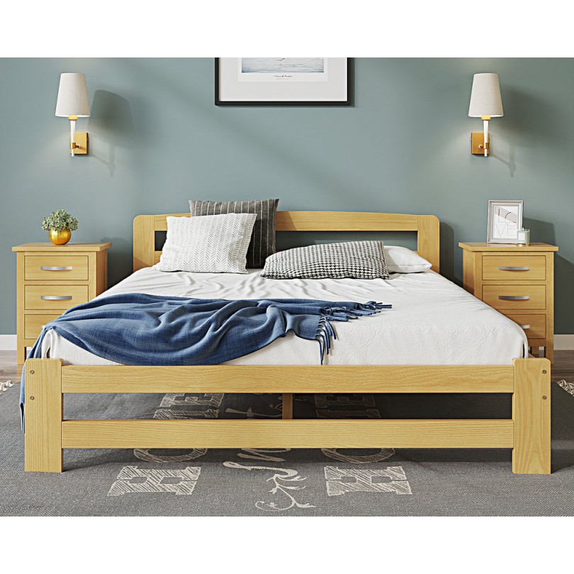 5FT King Size Low Footend Solid Wood Bed Frame - Custom Alt by Opencart SEO Pack PRO