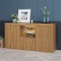 Sideboard Modern Living Room Cupboard Unit Cabinet Furniture LxDxH 53.15x13.39x27.56'' Oak Color
