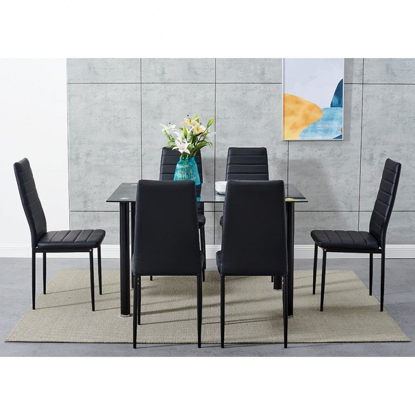 Roustabouts Glass Top 120cm Dining Table Set Roustabouts Glass Top 120cm Dining Table Set