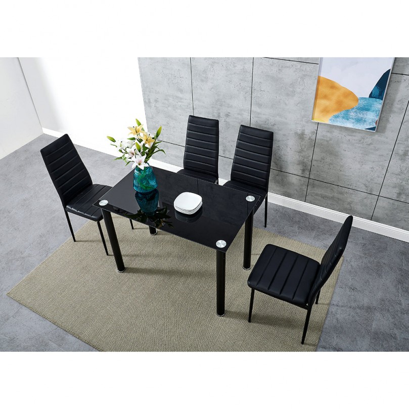 Neville Glass Dining Table Set for 4 Neville Glass Dining Table Set for 4