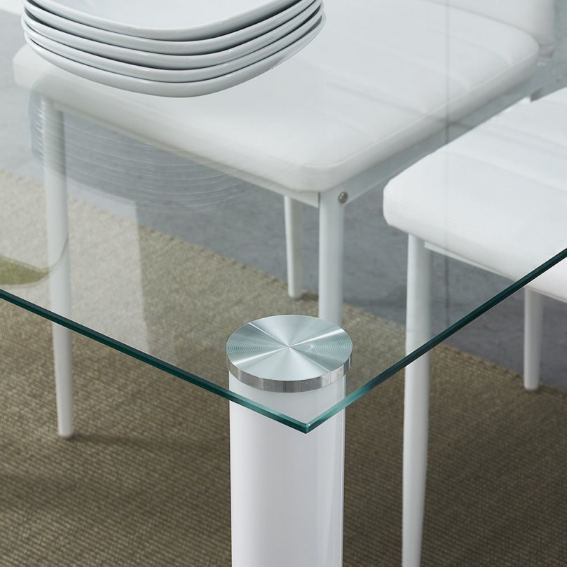 Neville Glass Dining Table Set for 4