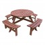 Round Wooden 8 Seater Picnic Table